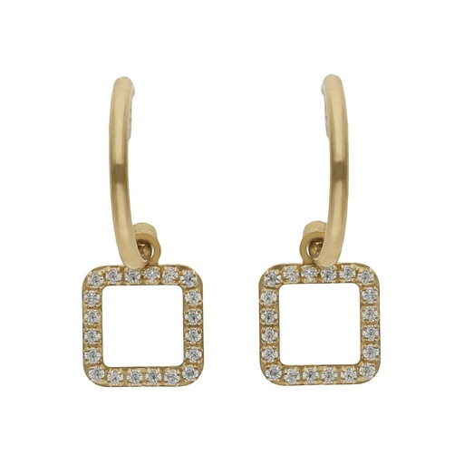 [P1443] AROS ORO 18KL CUADRADO CIRCONITAS - 5.50MM