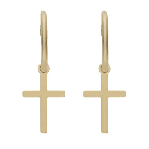 [P1444] AROS ORO 18KL CRUZ - 5.50MM