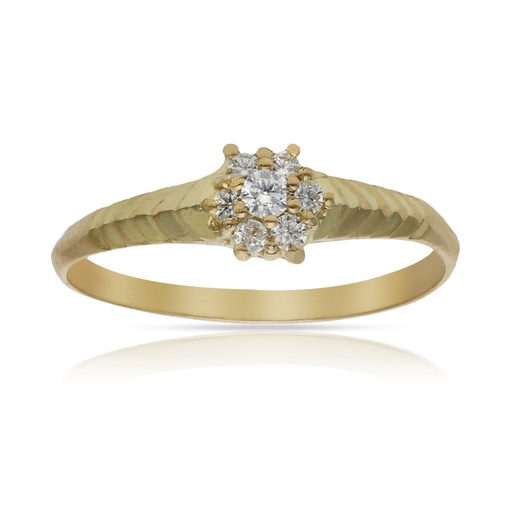 SORTIJA ORO 18KL ROSETON CIRCONITAS