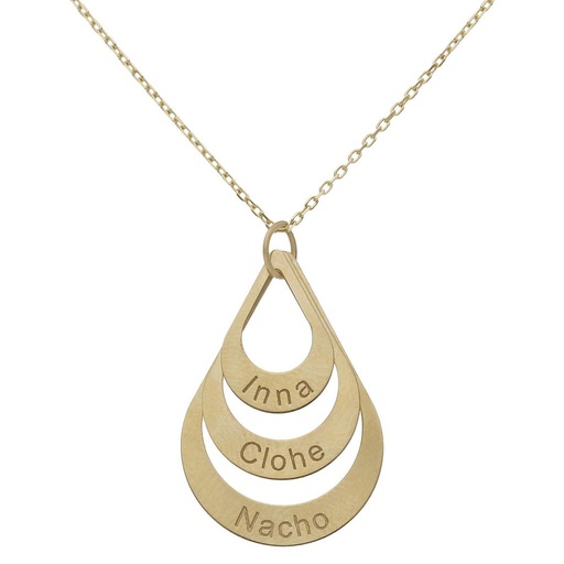 [G1083] GARGANTILLA ORO 18KL 3 LAGRIMAS