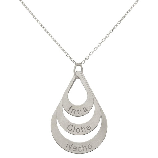 [G1093] GARGANTILLA ORO BLANCO 18KL 3 LAGRIMAS