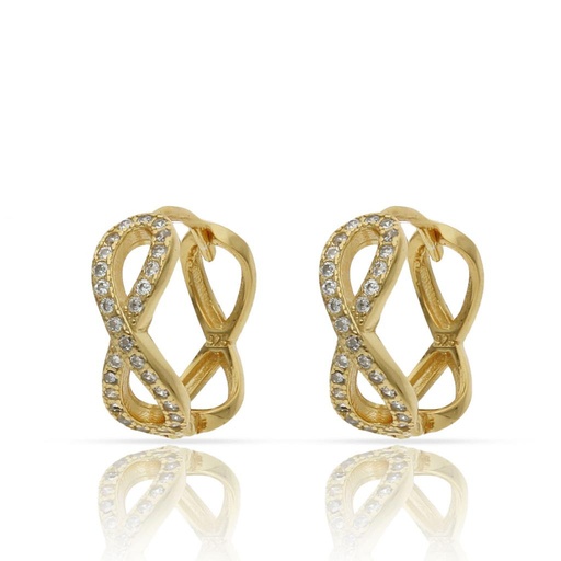 [AG1617] AROS INFINITO PLATA CHAPADA ORO CIRCONITAS - 7MM