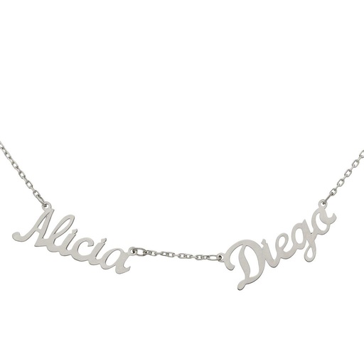 GARGANTILLA ORO BLANCO 18KL - 2 NOMBRES