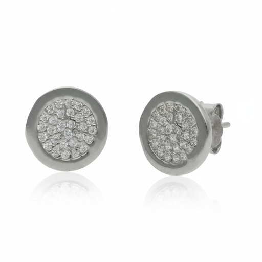 PENDIENTES PLATA 925MM CIRCONITAS REDONDOS - 9.50MM
