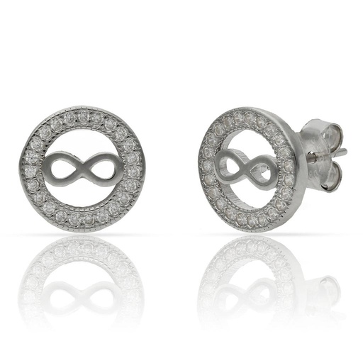 [AG1635] PENDIENTES PLATA 925MM INFINITO CIRCONITAS - 10MM