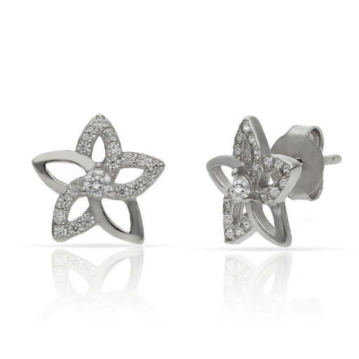 [AG1646] PENDIENTES PLATA 925MM FLOR CIRCONITAS - 9.50MM