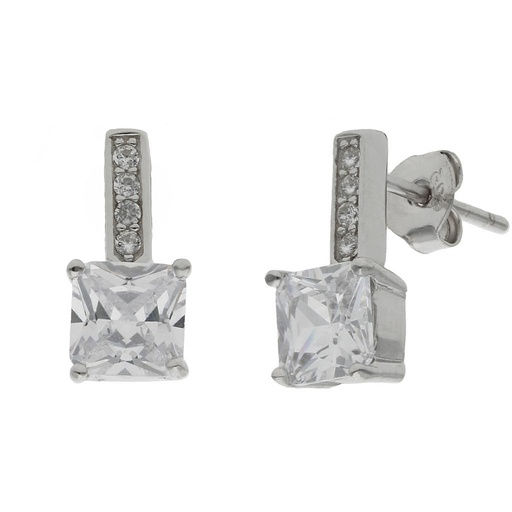 [AG1650] PENDIENTES PLATA 925MM CIRCONITAS - 6x14MM