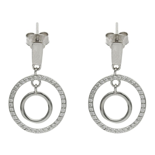 PENDIENTES PLATA 925MM CIRCONITAS - 15x24MM