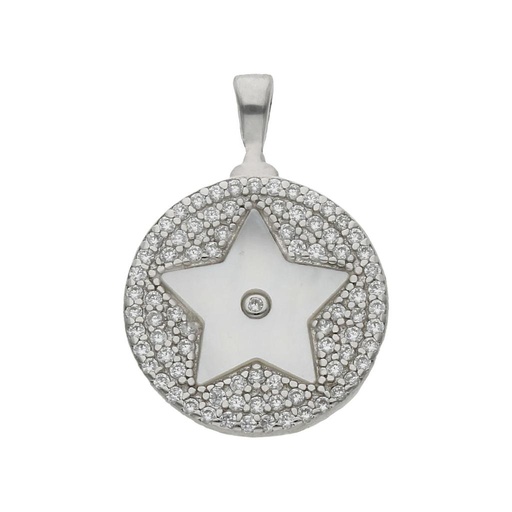 [AG668] COLGANTE PLATA 925MM ESTRELLA NACAR - 15MM