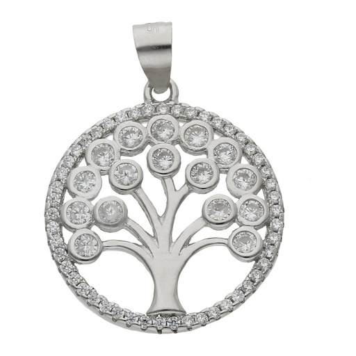[AG665] COLGANTE PLATA 925MM ARBOL DE LA VIDA CIRCONITAS - 20MM