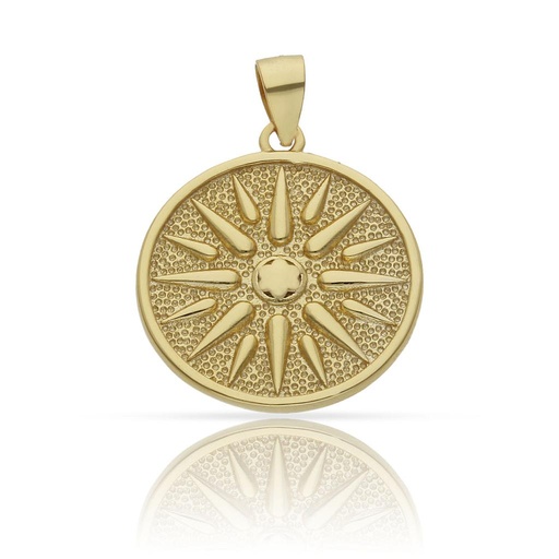 [AG659] COLGANTE PLATA CHAPADA ORO SOL EGIPCIO - 20MM