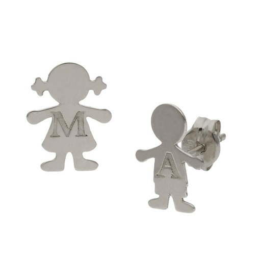 [AG1659] PENDIENTES PLATA 925MM NIÑOS + INICIAL