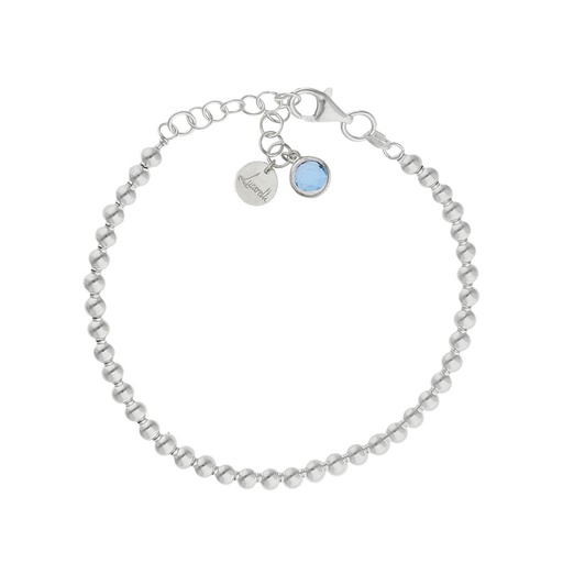 [AG3300A] PULSERA MI HISTORIA PLATA 925MM BOLAS - AZUL