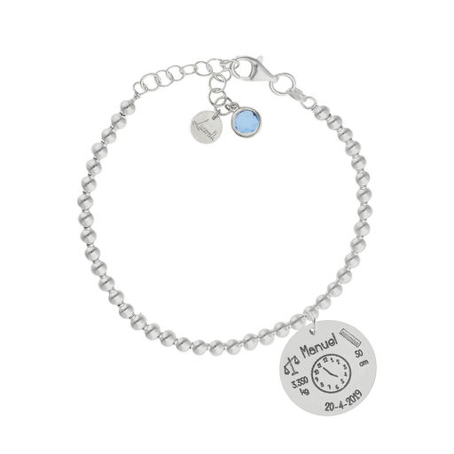 [AG3210] PULSERA MI HISTORIA PLATA 925MM BOLAS NATALICIO