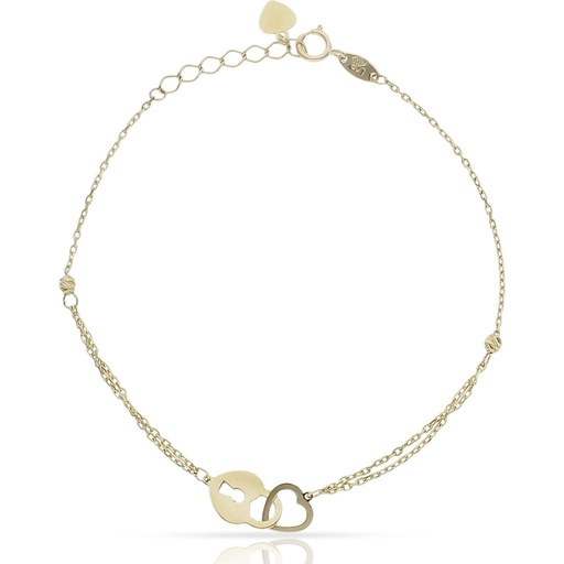 [PU1413] PULSERA ORO 18KL CANDADO + CORAZON