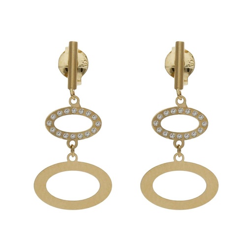 [P1486] PENDIENTES ORO 18KL CIRCONITAS - 10x20MM