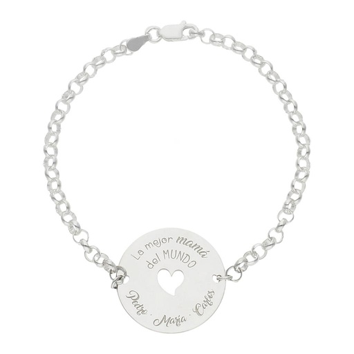 [AG319] PULSERA PLATA 925MM MAMA + FRASE