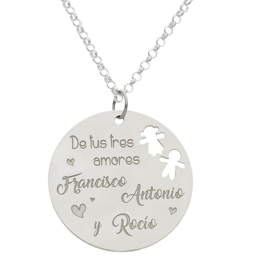 GARGANTILLA PLATA 925MM AMORES - 26MM