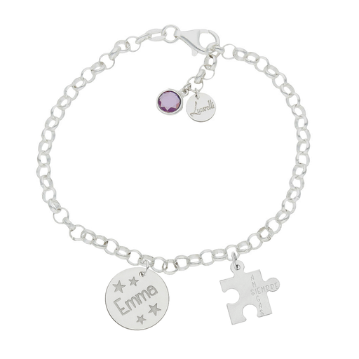 [AG3216] PULSERA MI HISTORIA PLATA 925MM PUZZLE AMIGAS
