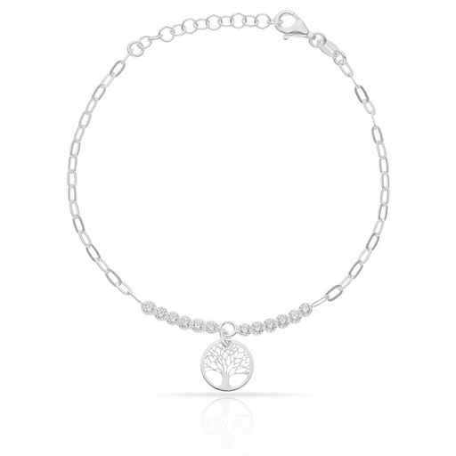 [AG306] PULSERA ARBOL DE LA VIDA + CIRCONITAS PLATA 925MM