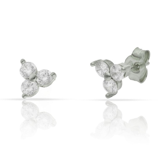 [AG1748] PENDIENTES PLATA 925MM TREBOL CIRCONITAS - 6.50MM