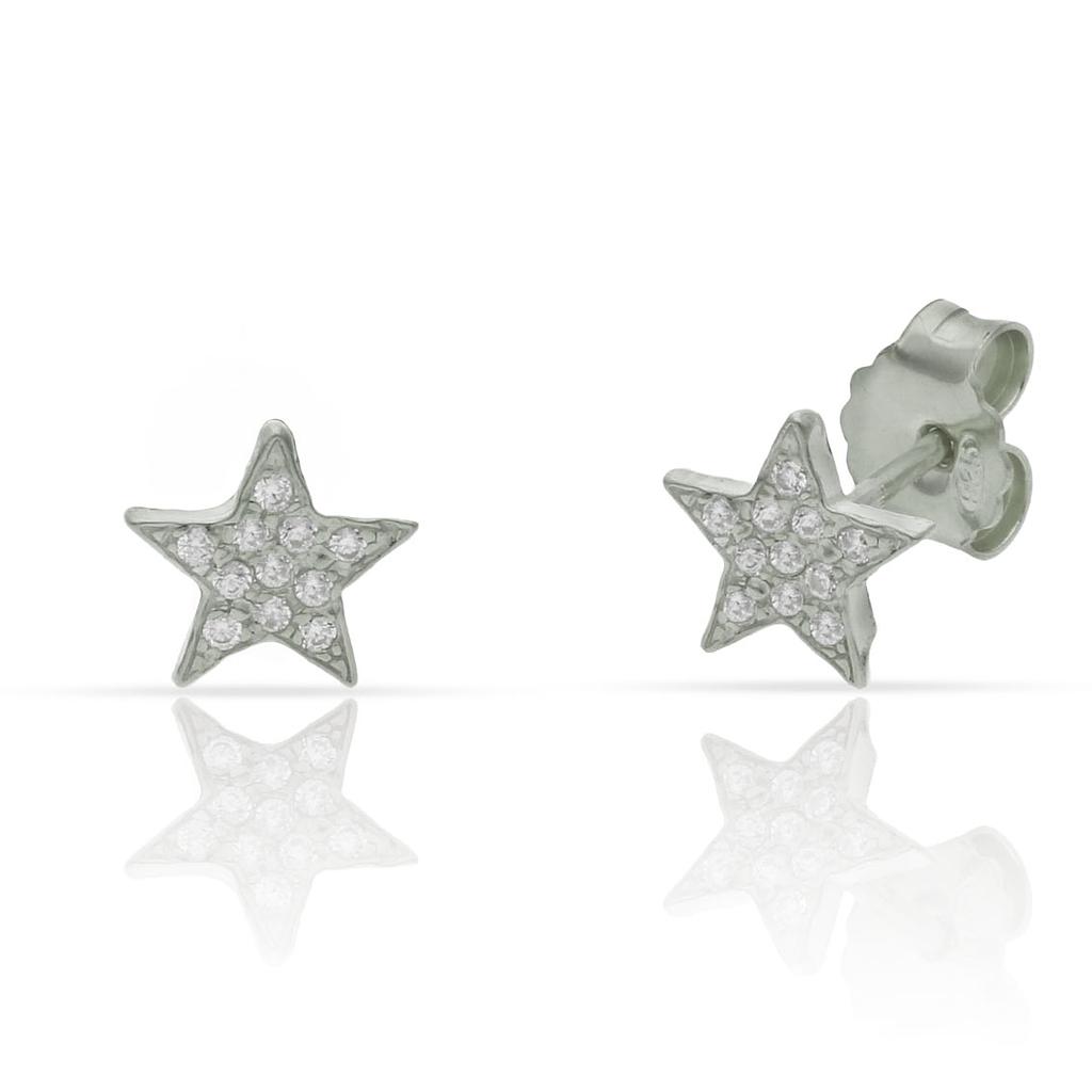 PENDIENTES PLATA 925MM ESTRELLAS CIRCONITAS - 7MM