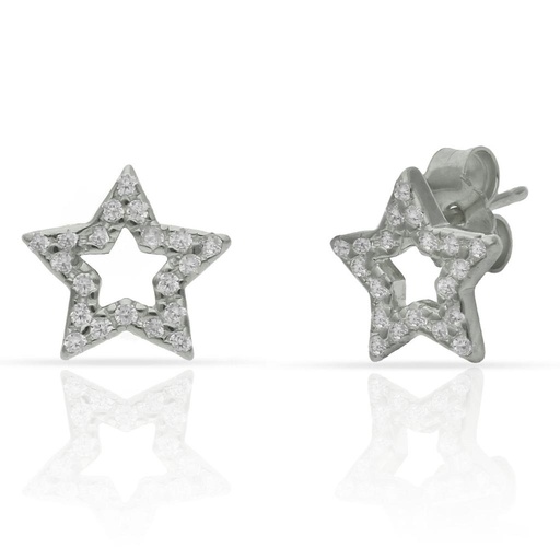 [AG1767] PENDIENTES PLATA 925MM ESTRELLAS CIRCONITAS - 10MM