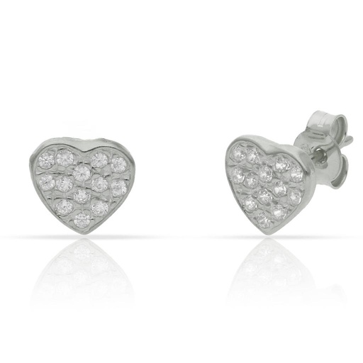 PENDIENTES PLATA 925MM CORAZON - 8MM