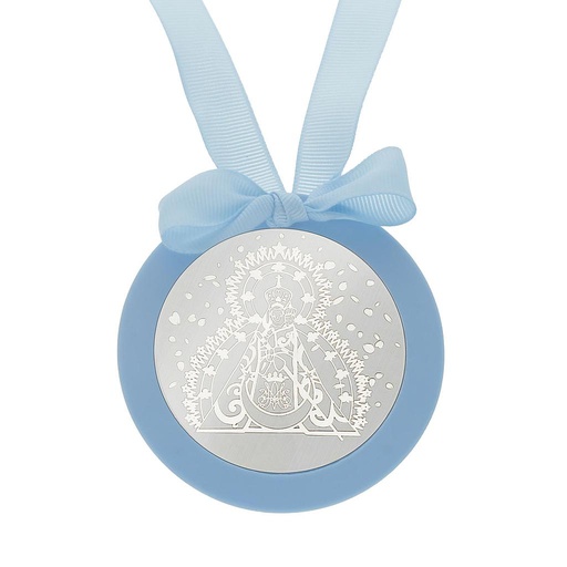 MEDALLA CUNA PLATA 925MM REDONDA VIRGEN DE LA CABEZA