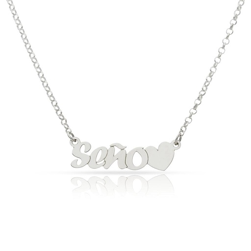 [AG2100] GARGANTILLA PLATA 925MM SEÑO + CORAZON