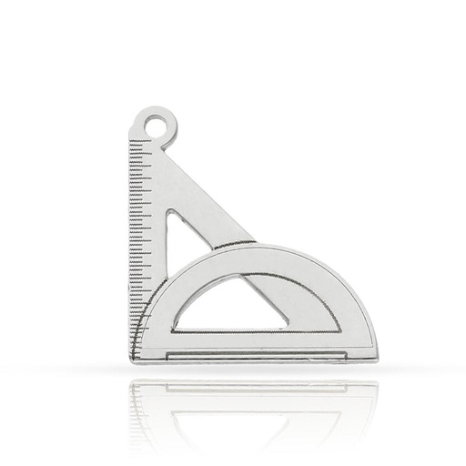 [AG3142] MI HISTORIA - ABALORIO PLATA 925MM ESCUADRA + SEMICIRCULO