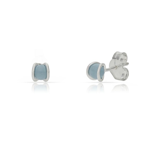 [AG1696] PENDIENTES PLATA 925MM PERLA AZUL - 4MM