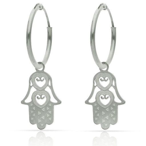 [AG1731] AROS PLATA 925MM MANO DE FATIMA - 12MM