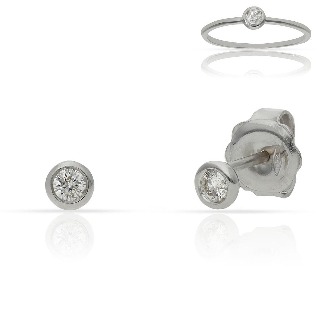 PENDIENTES ORO BLANCO 18KL DIAMANTES