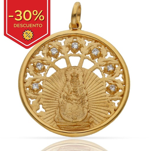 [AG4013] MEDALLA PLATA CHAPADA ORO V. DEL ROCIO - 30MM