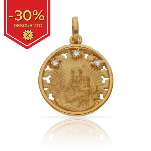 [AG4008] MEDALLA PLATA CHAPADA ORO V. DEL CARMEN - 20MM