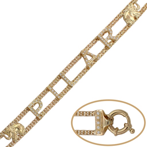 [PU569] PULSERA ORO 18KL NOMBRE CIRCONITAS