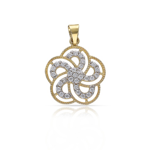 [GL59] COLGANTE ORO 18KL FLOR CIRCONITAS