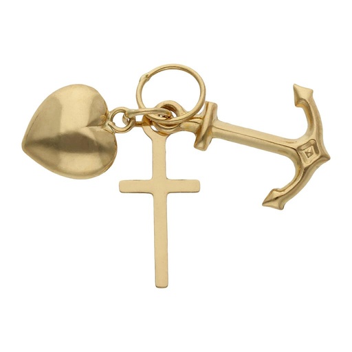 [GL51] COLGANTE ORO 18KL LAS 3 VIRTUDES