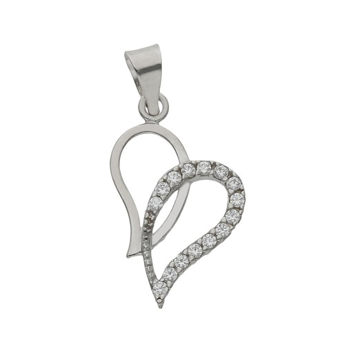 [GL70] COLGANTE ORO BLANCO 18KL CORAZONES