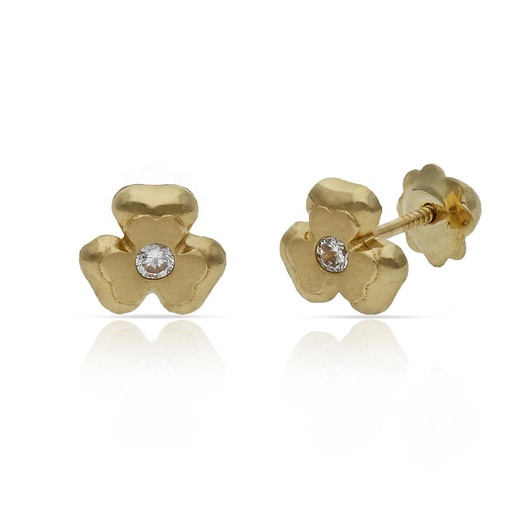 [P90A] PENDIENTES ORO 18KL TREBOL