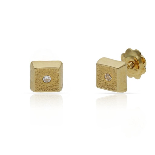 [P87A] PENDIENTES ORO 18KL CUADRADOS
