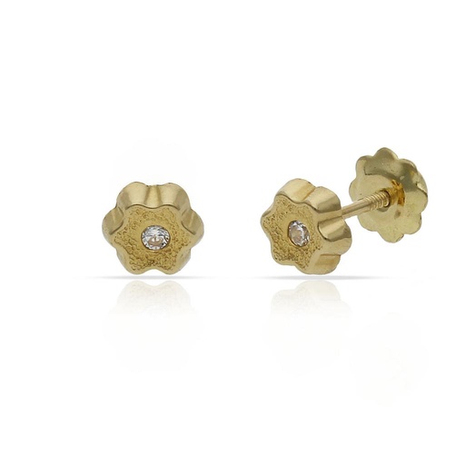 [P86A] PENDIENTES ORO 18KL FLOR