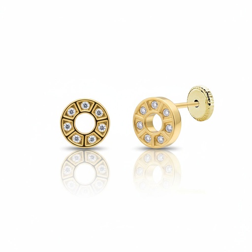 [P80A] PENDIENTES ORO 18KL REDONDOS
