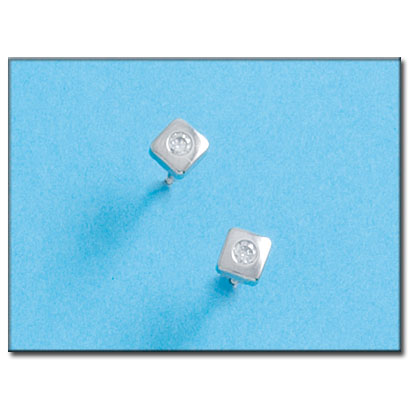 [P48A] PENDIENTES ORO BLANCO 18KL CUADRADOS