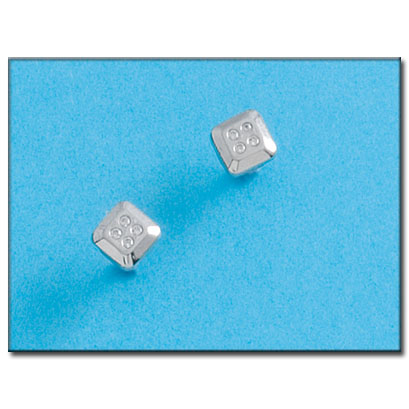 [P44A] PENDIENTES ORO BLANCO 18KL CUADRADOS