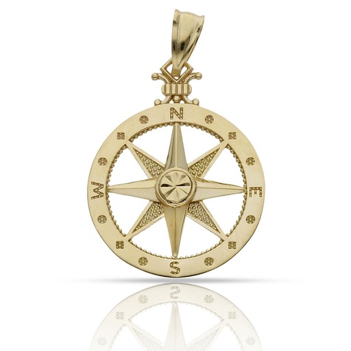 [G1117] COLGANTE ORO 18KL ROSA DE LOS VIENTOS - 20MM