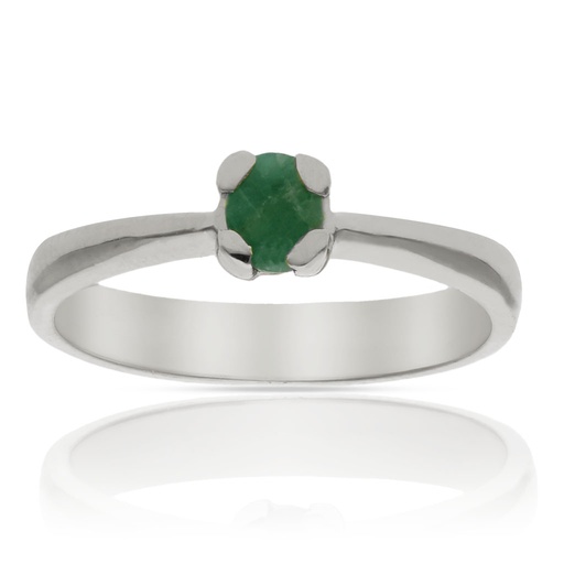 SORTIJA ORO BLANCO 18KL ESMERALDA FINA