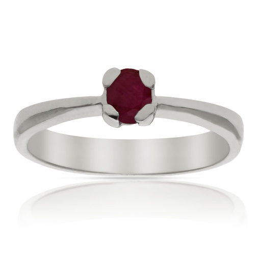 SORTIJA ORO BLANCO 18KL RUBI FINO