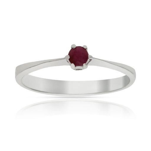 SORTIJA ORO BLANCO 18KL RUBI FINO